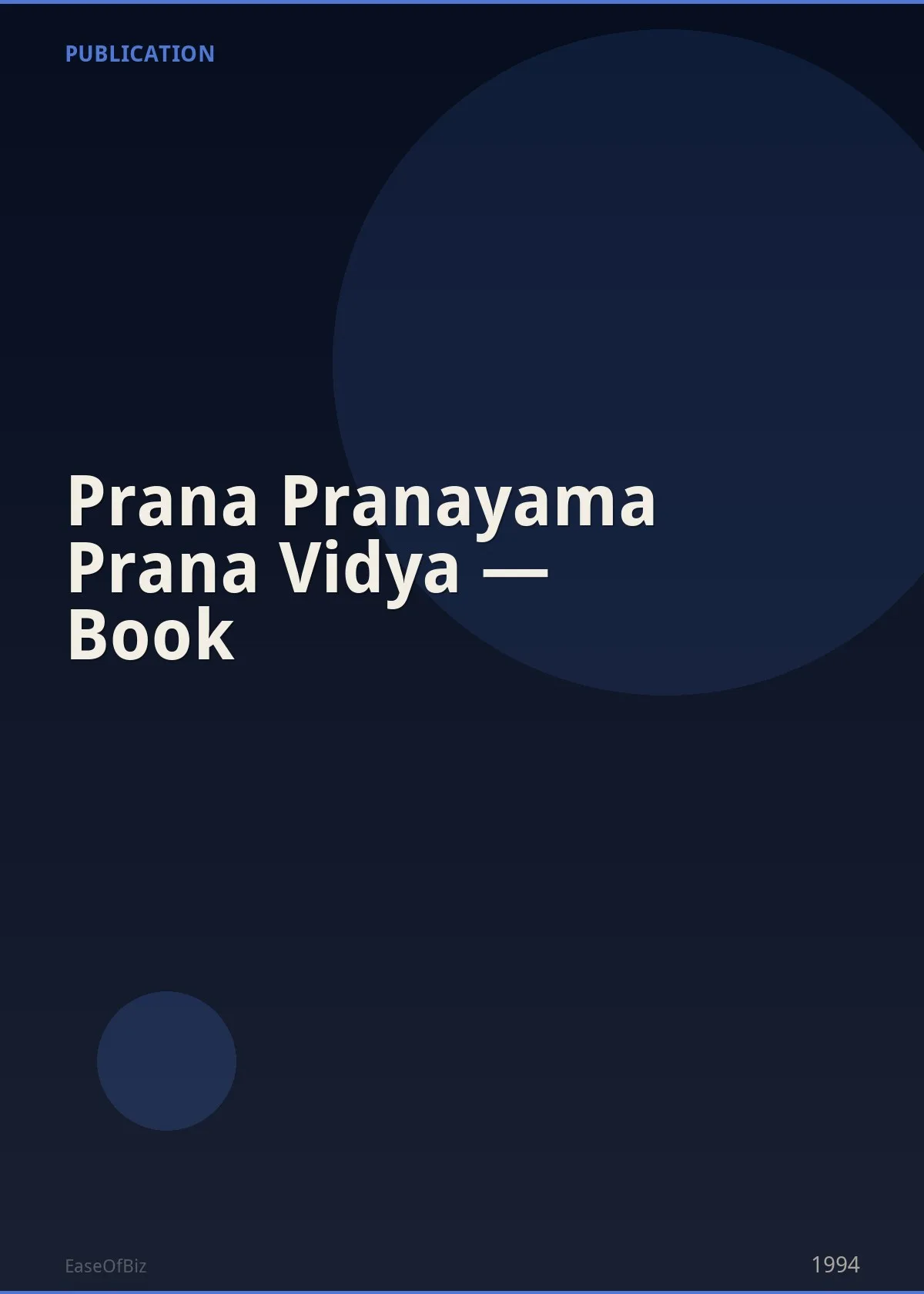 Prana Pranayama Prana Vidya — Book