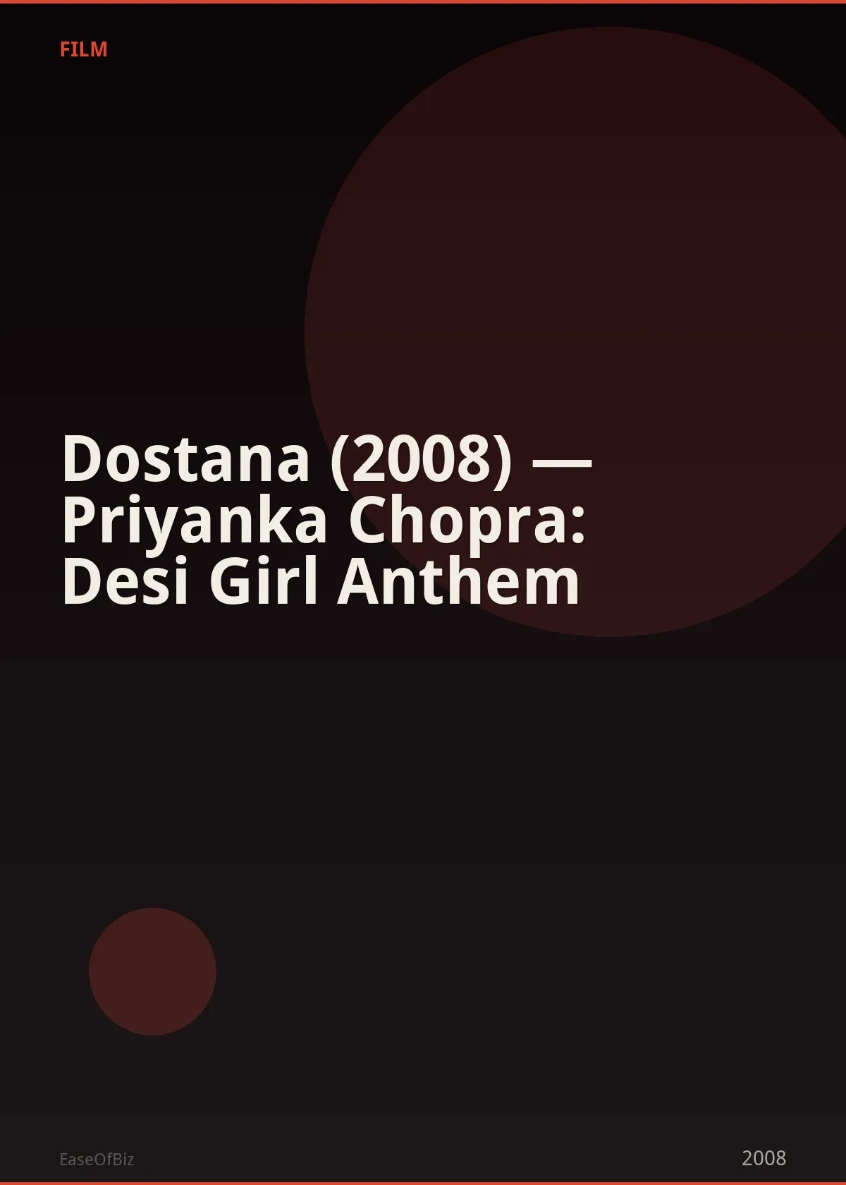 Dostana (2008) — Priyanka Chopra: Desi Girl Anthem