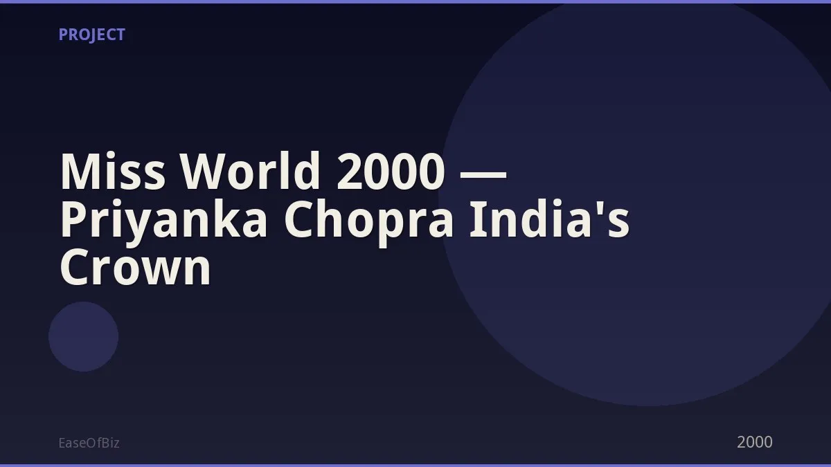 Miss World 2000 — Priyanka Chopra India's Crown