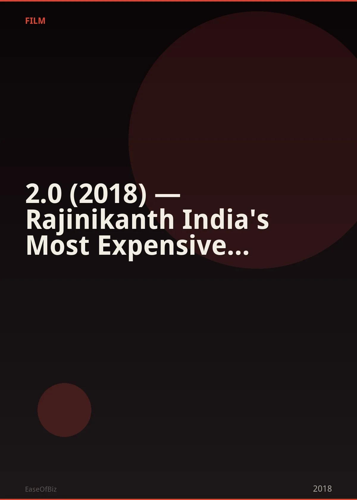 2.0 (2018) — Rajinikanth India's Most Expensive VFX Film