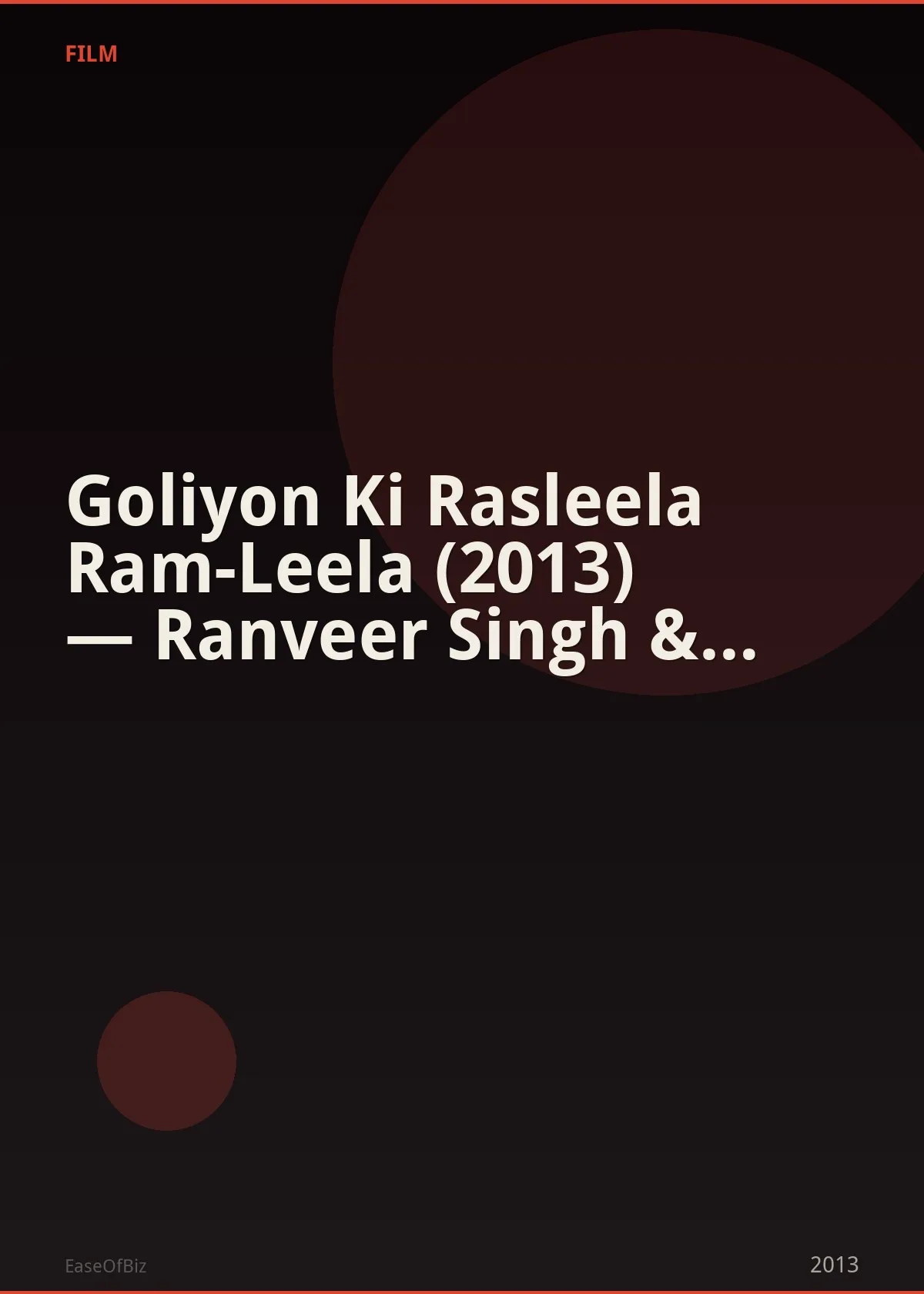 Goliyon Ki Rasleela Ram-Leela (2013) — Ranveer Singh & Deepika