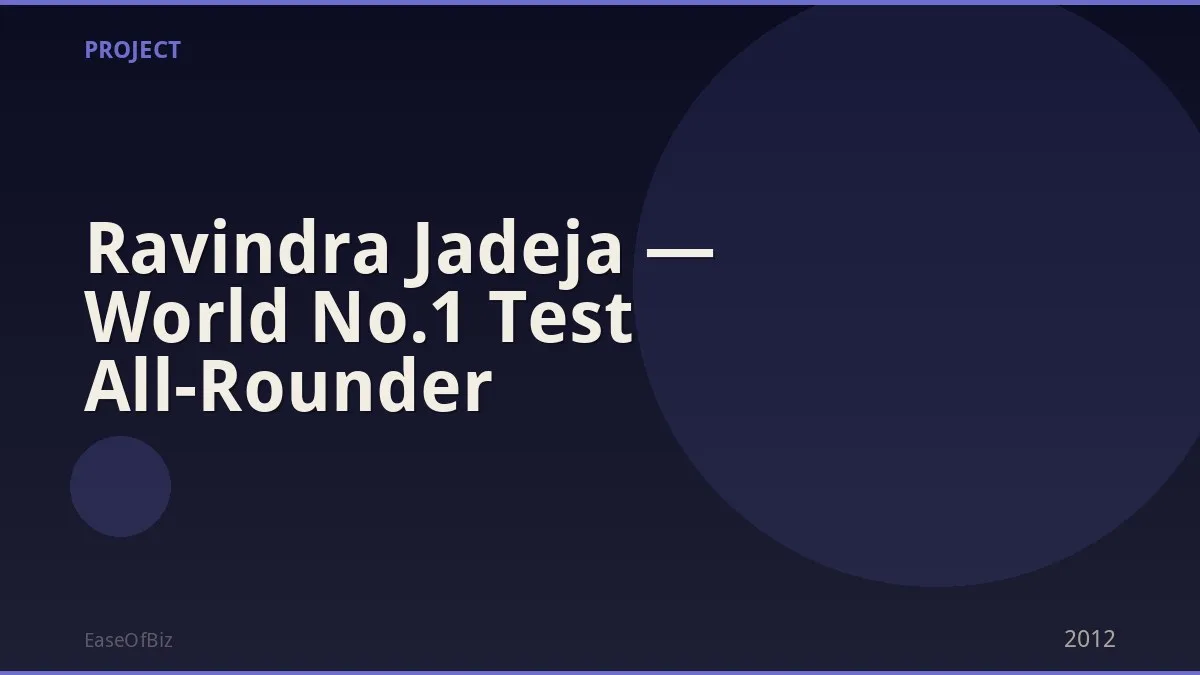 Ravindra Jadeja — World No.1 Test All-Rounder