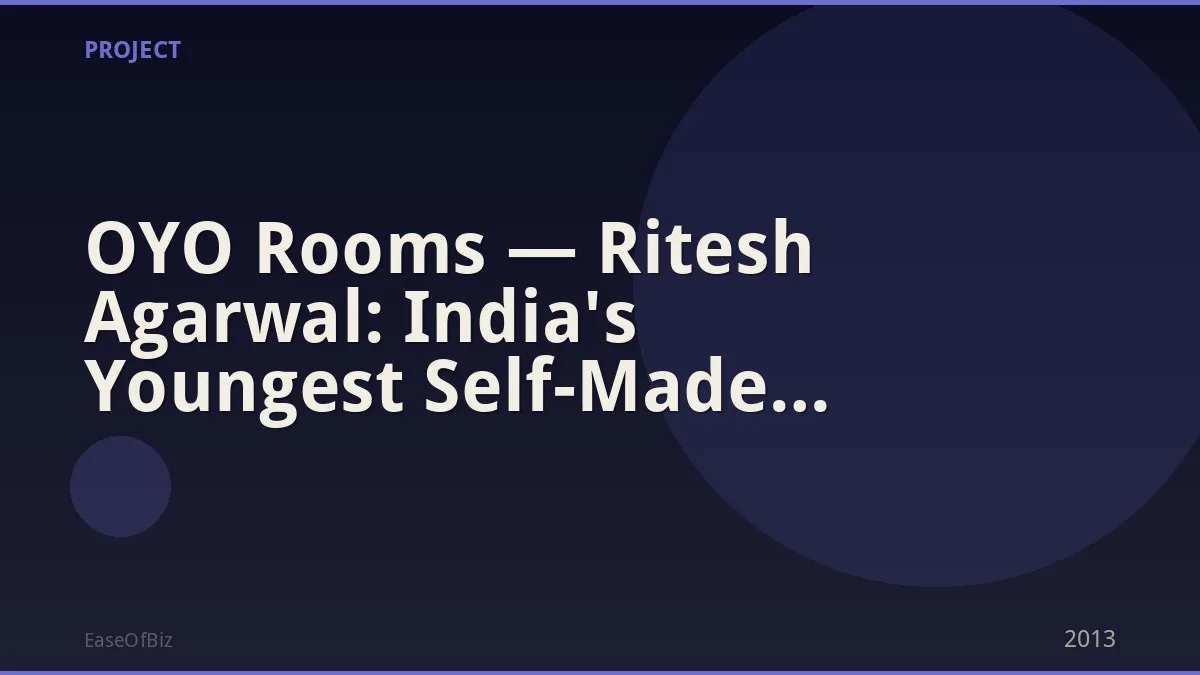 OYO Rooms — Ritesh Agarwal: India's Youngest Self-Made Billionaire