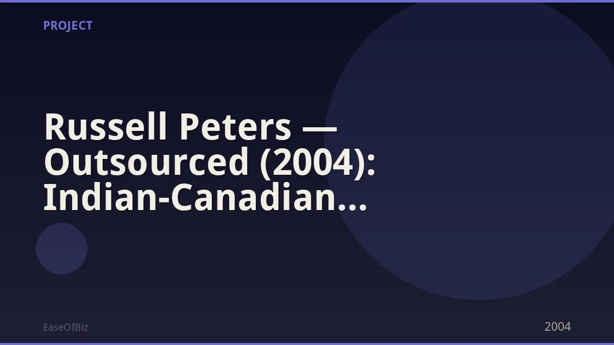 Russell Peters — Outsourced (2004): Indian-Canadian Comedy Legend