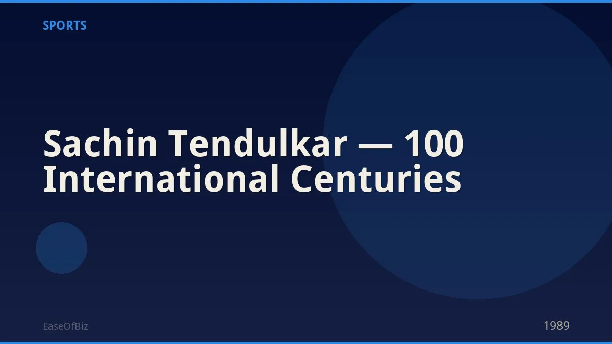 Sachin Tendulkar — 100 International Centuries