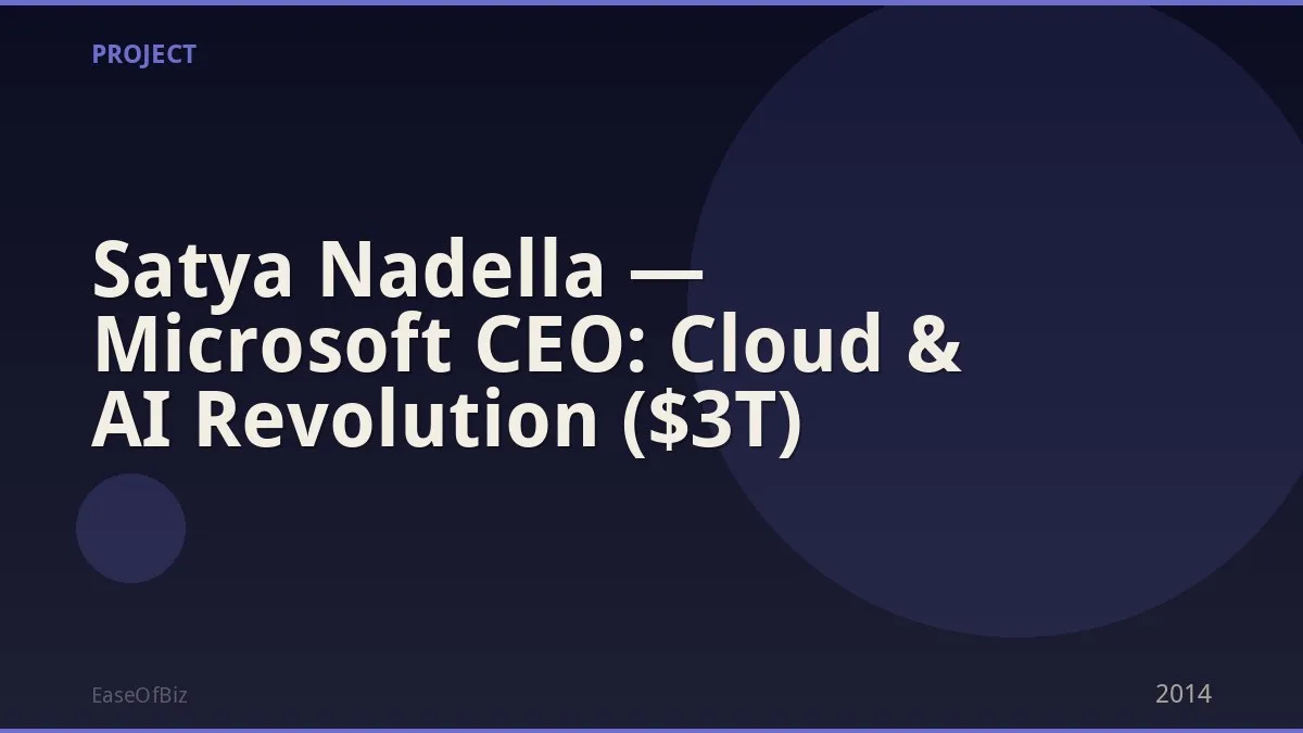 Satya Nadella — Microsoft CEO: Cloud & AI Revolution ($3T)