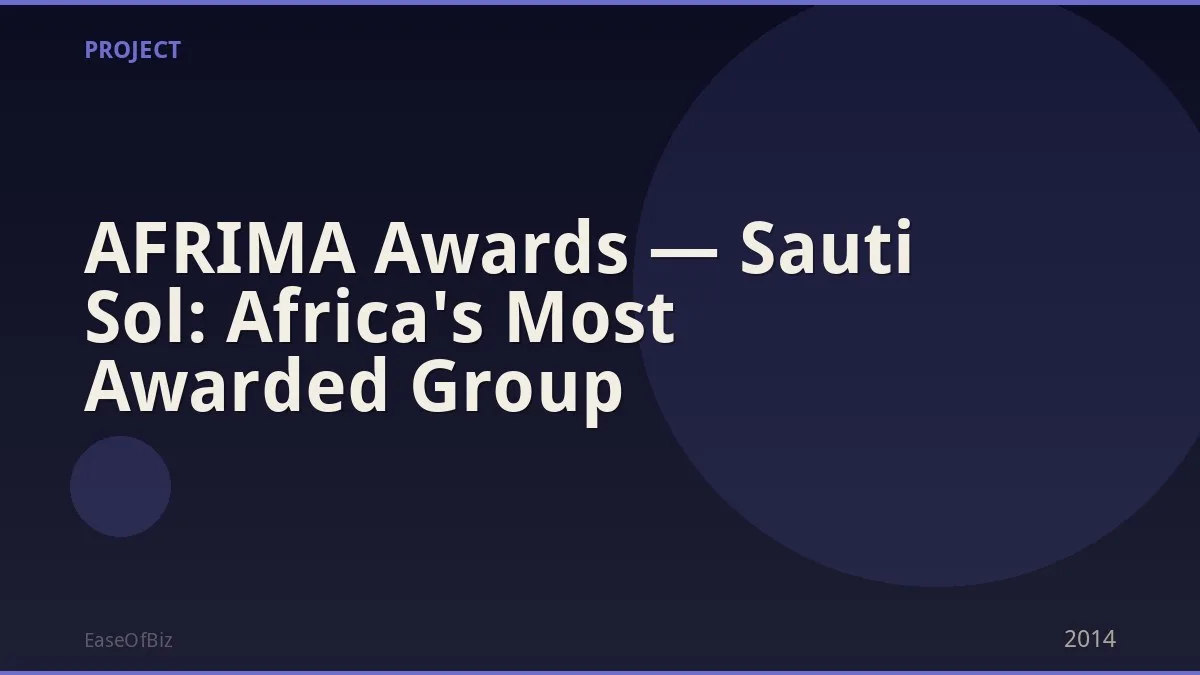 AFRIMA Awards — Sauti Sol: Africa's Most Awarded Group