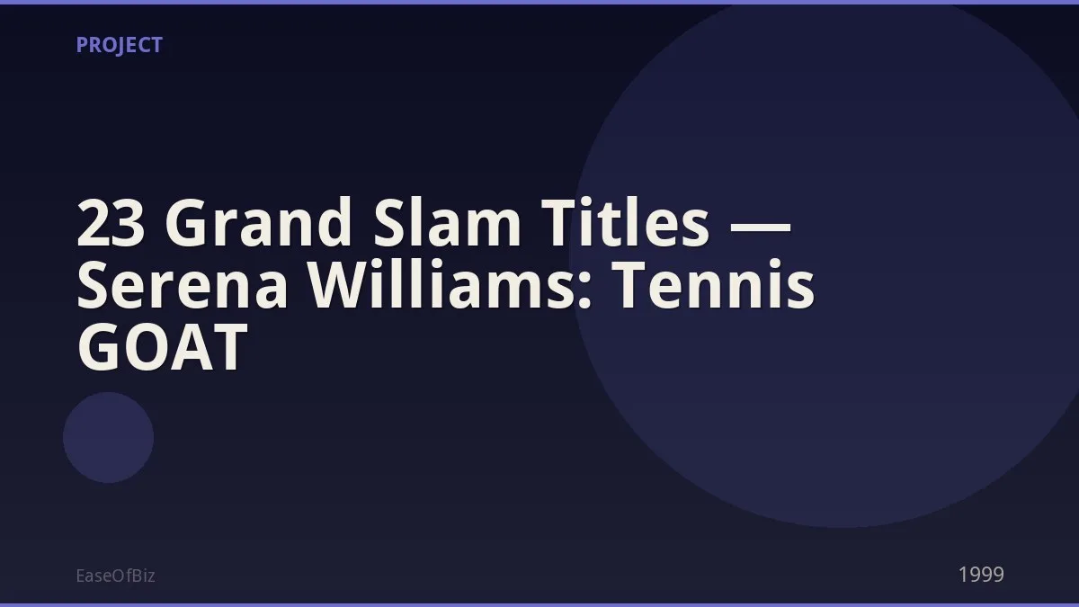 23 Grand Slam Titles — Serena Williams: Tennis GOAT