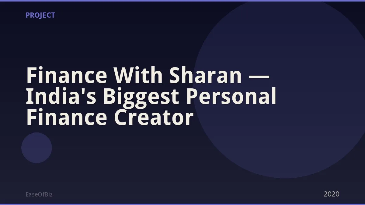 Finance With Sharan — India's Biggest Personal Finance Creator