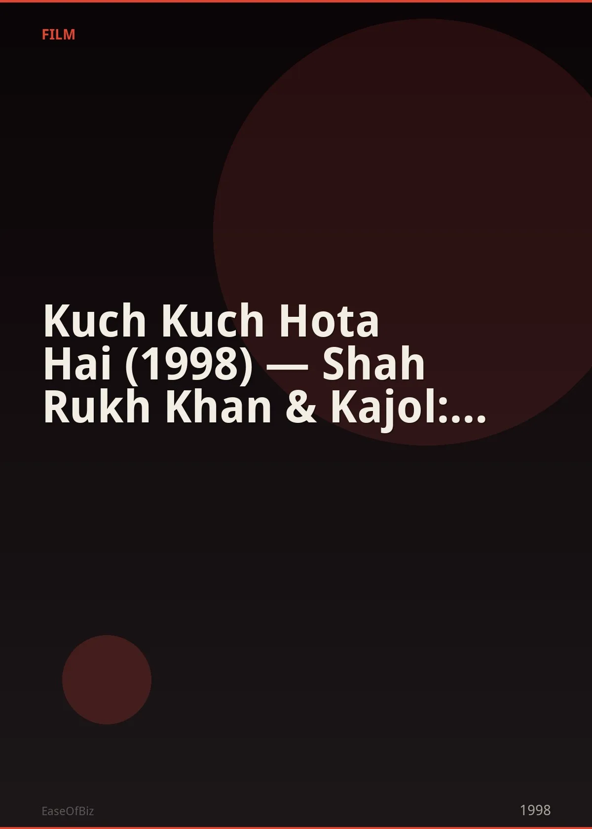 Kuch Kuch Hota Hai (1998) — Shah Rukh Khan & Kajol: 8 Filmfare Awards