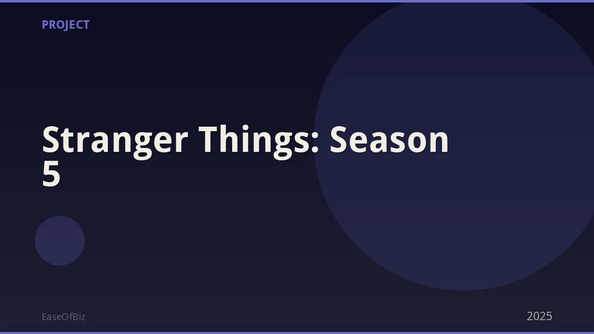 Stranger Things: Season 5