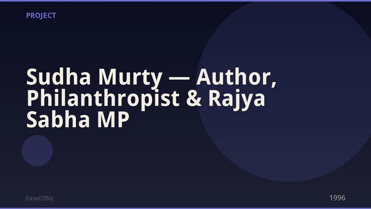 Sudha Murty — Author, Philanthropist & Rajya Sabha MP