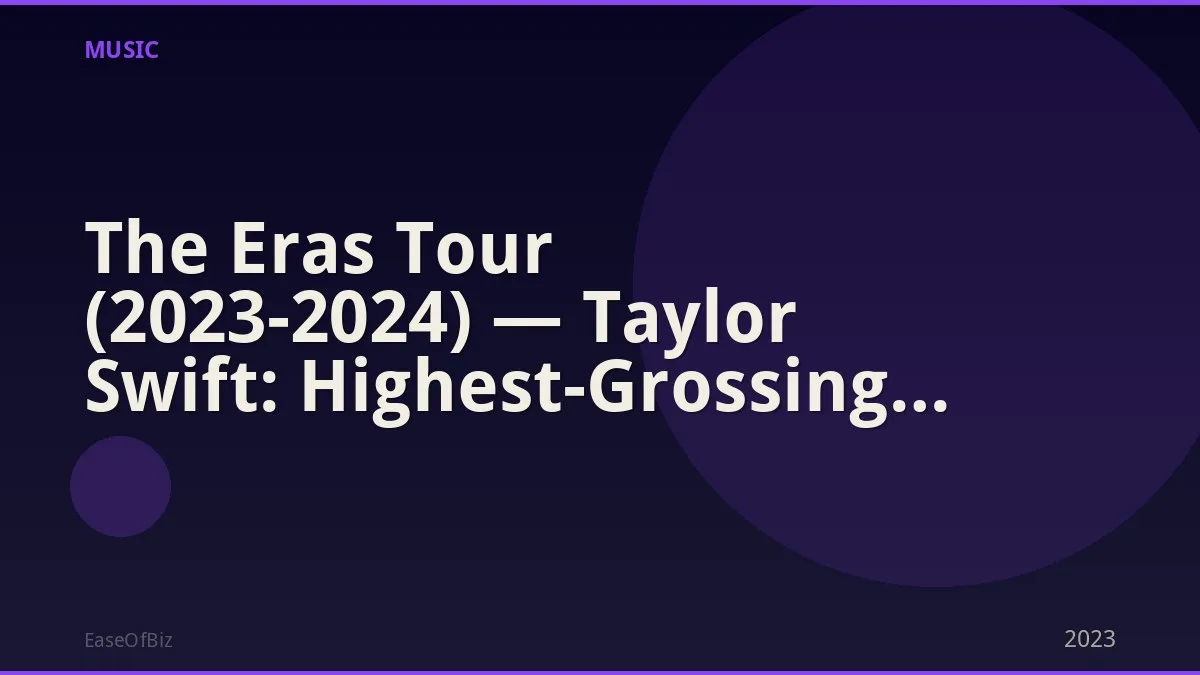 The Eras Tour (2023-2024) — Taylor Swift: Highest-Grossing Tour Ever