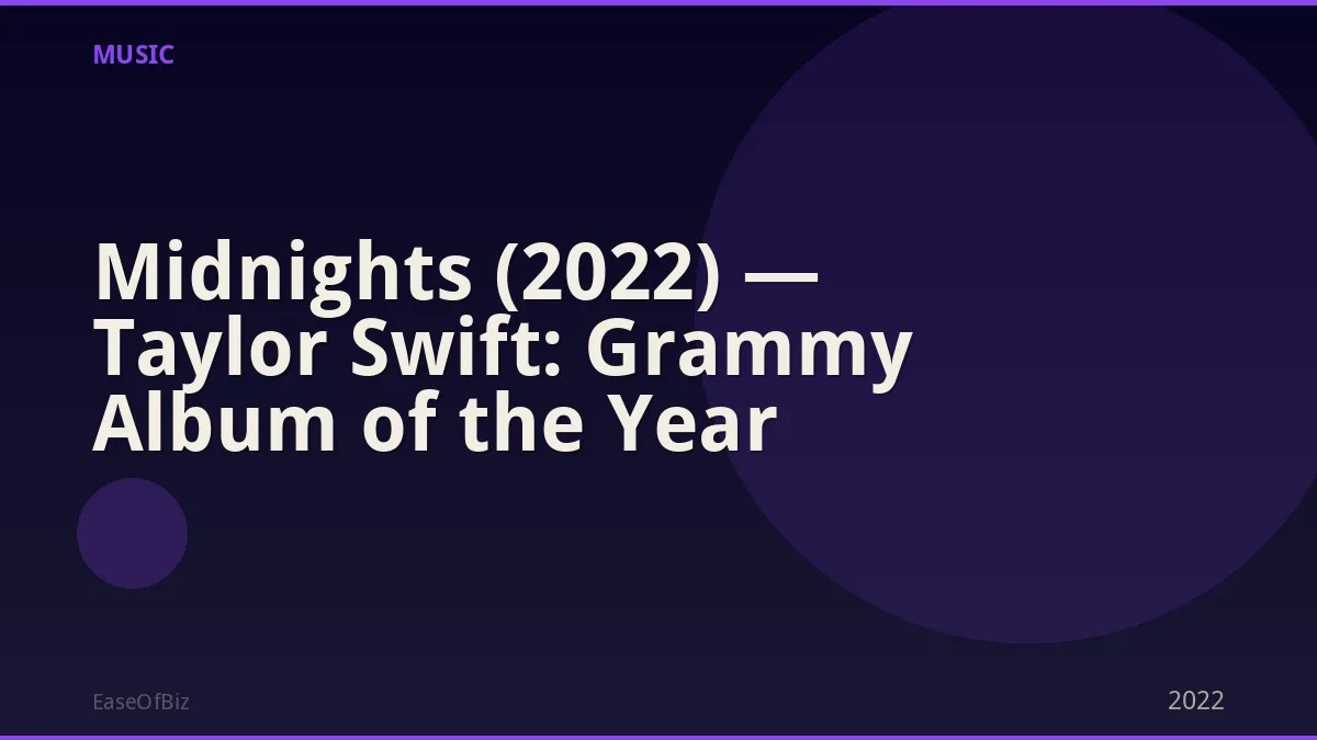 Midnights (2022) — Taylor Swift: Grammy Album of the Year