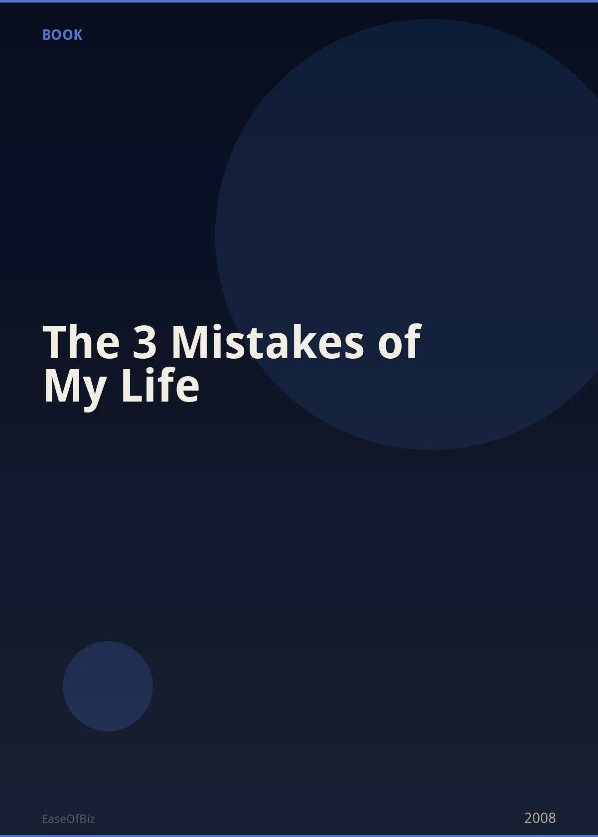 The 3 Mistakes of My Life