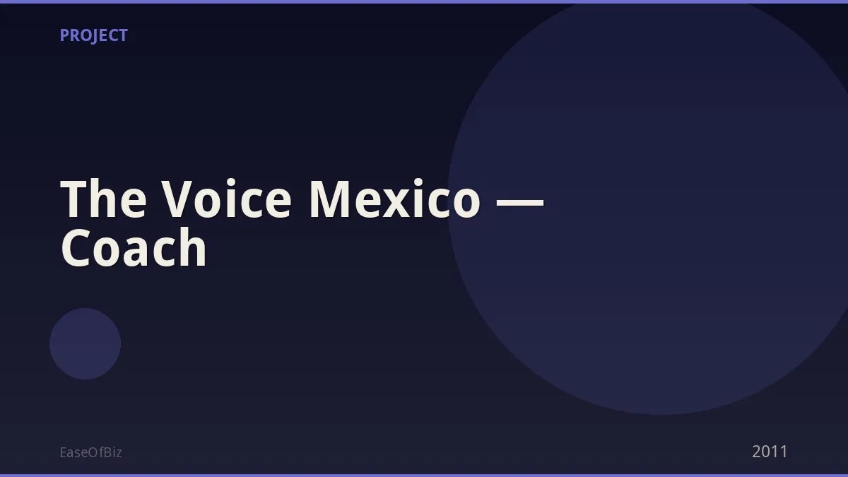 The Voice Mexico — Coach