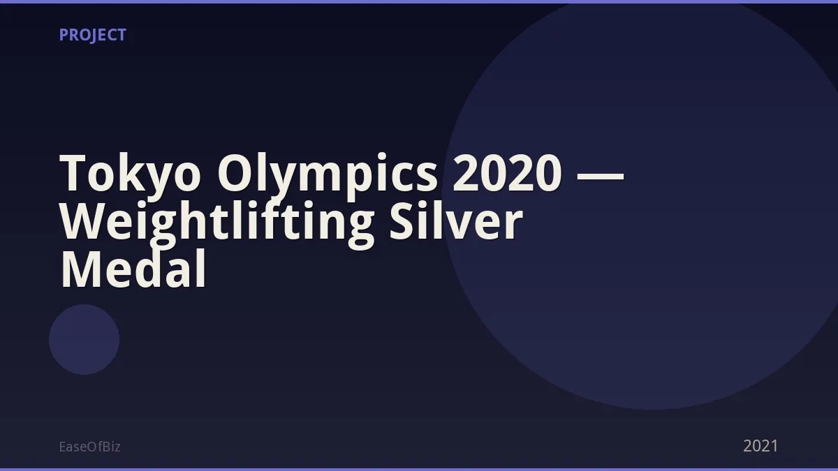 Tokyo Olympics 2020 — Weightlifting Silver Medal