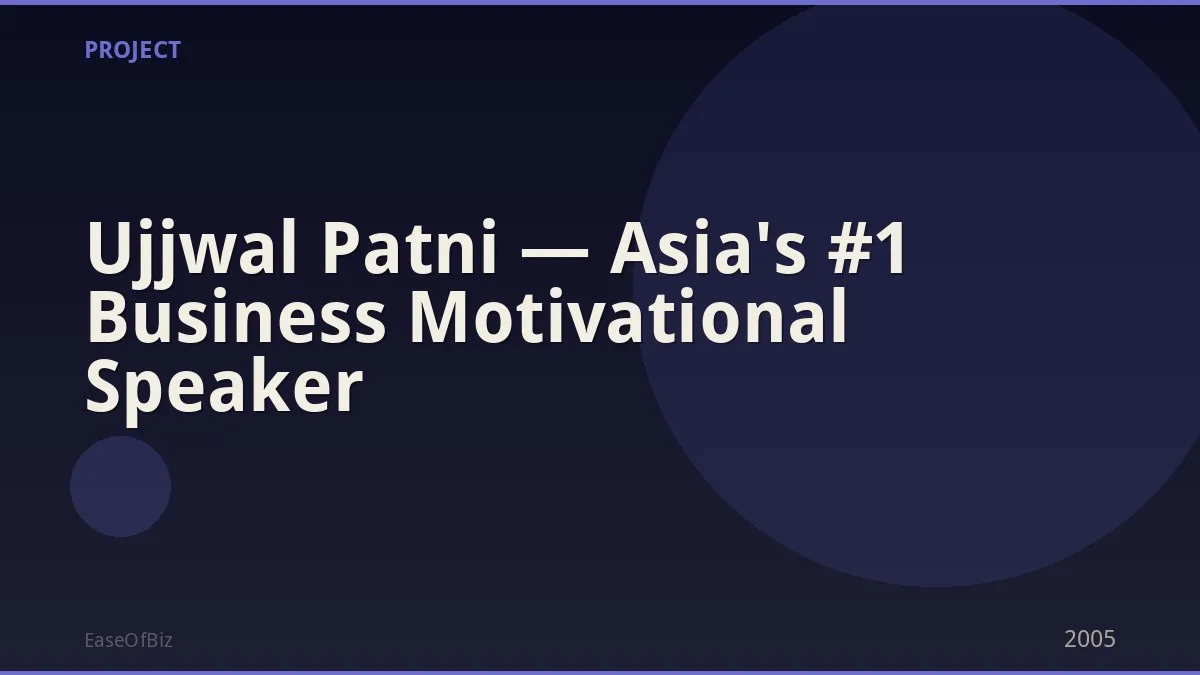 Ujjwal Patni — Asia's #1 Business Motivational Speaker