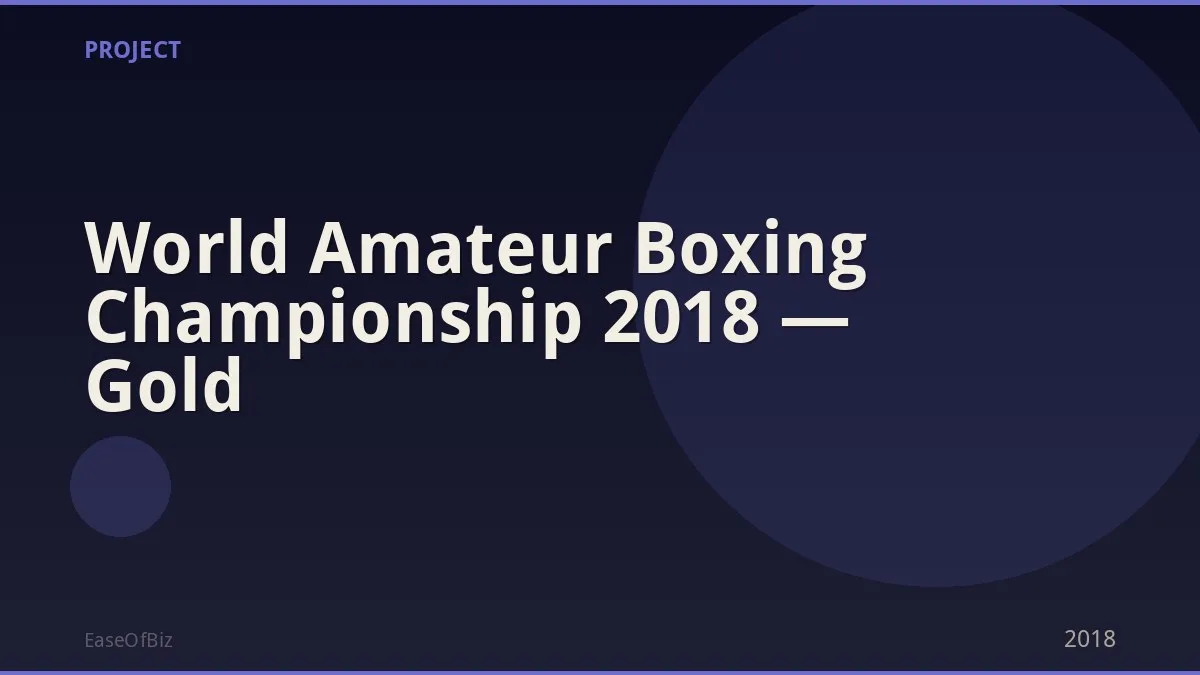 World Amateur Boxing Championship 2018 — Gold