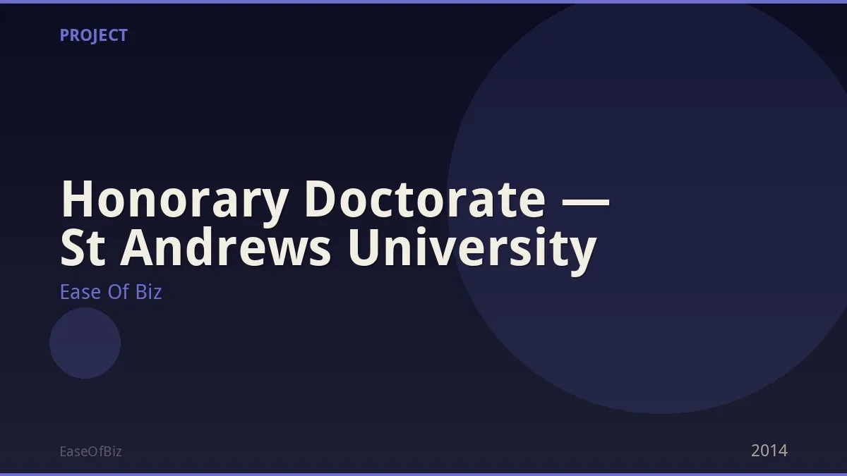 Honorary Doctorate — St Andrews University
