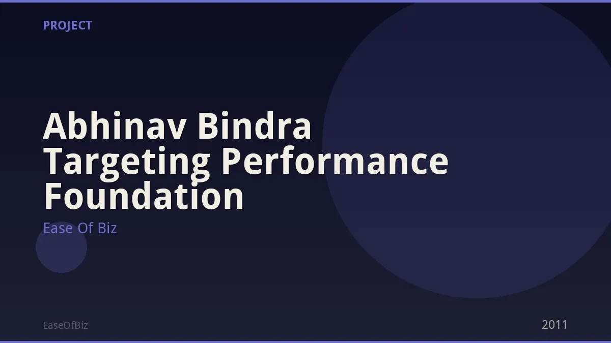 Abhinav Bindra Targeting Performance Foundation