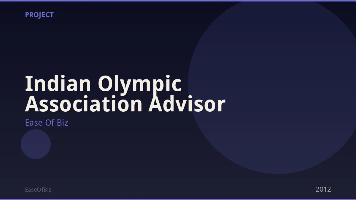 Indian Olympic Association Advisor