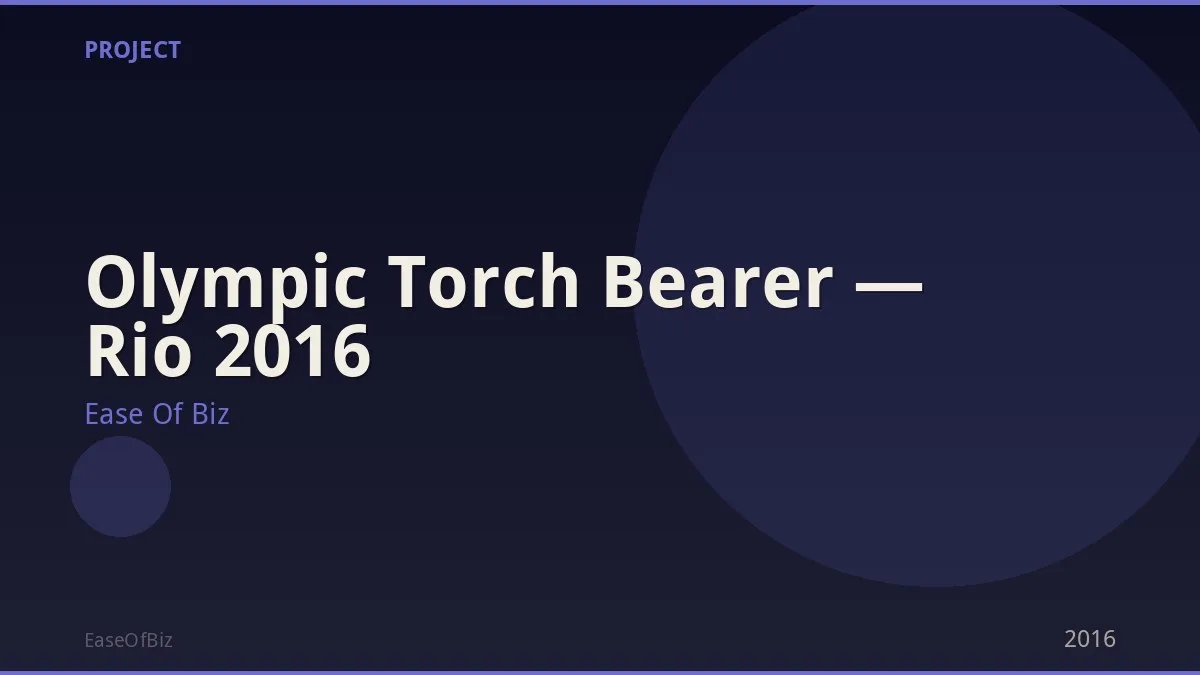 Olympic Torch Bearer — Rio 2016