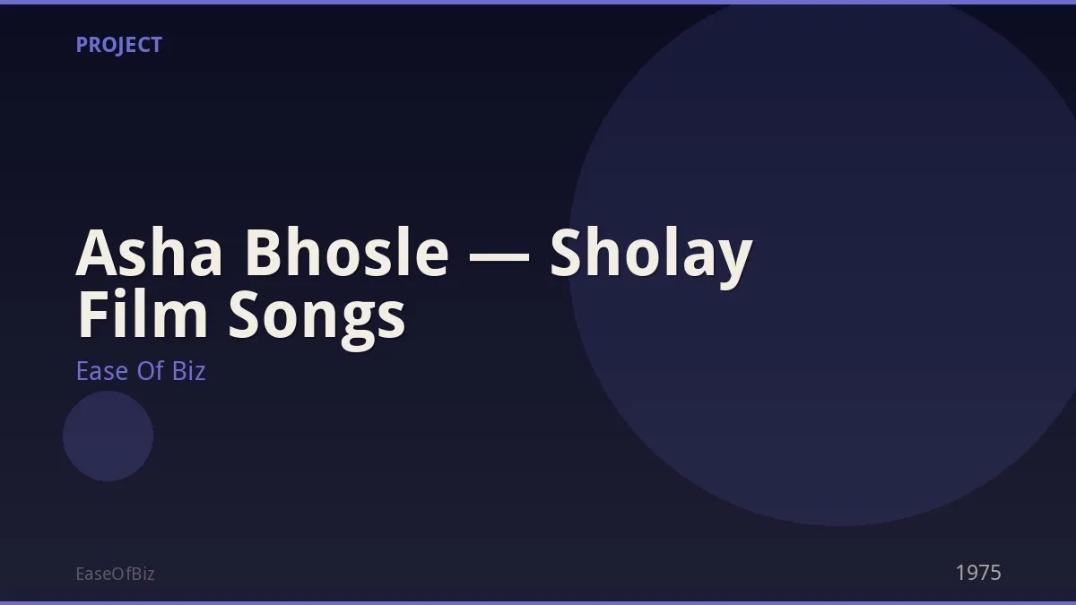 Asha Bhosle — Sholay Film Songs