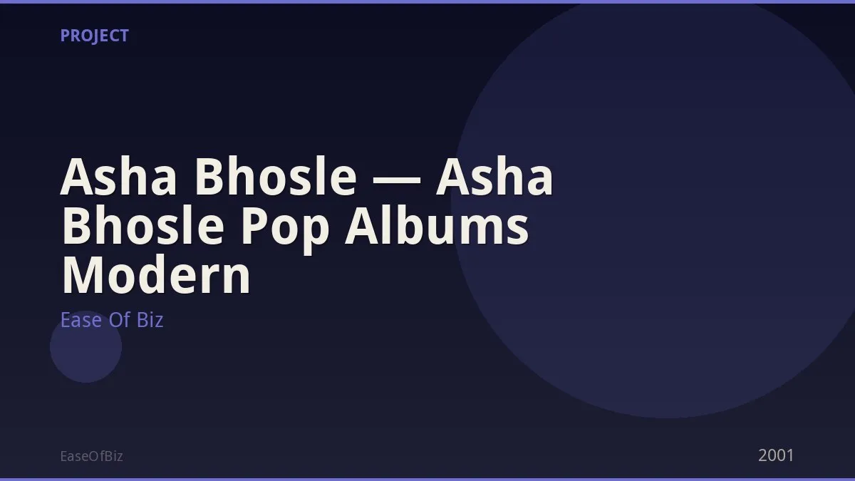 Asha Bhosle — Asha Bhosle Pop Albums Modern