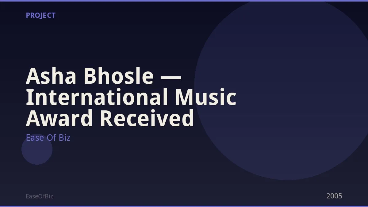 Asha Bhosle — International Music Award Received