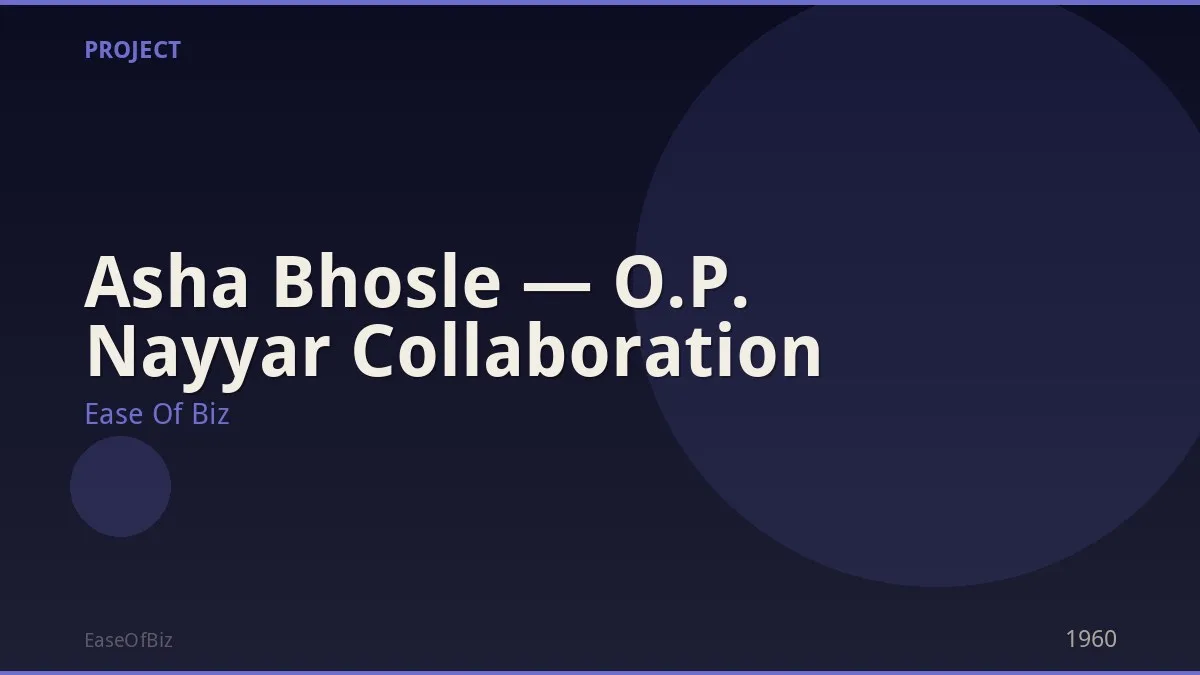 Asha Bhosle — O.P. Nayyar Collaboration