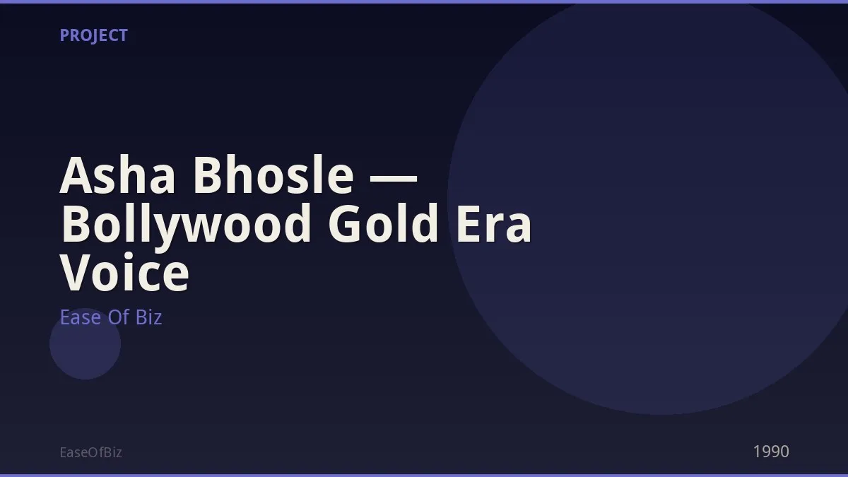 Asha Bhosle — Bollywood Gold Era Voice