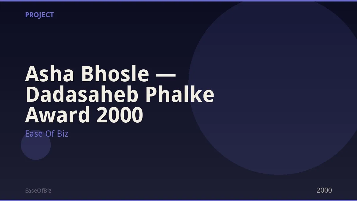 Asha Bhosle — Dadasaheb Phalke Award 2000