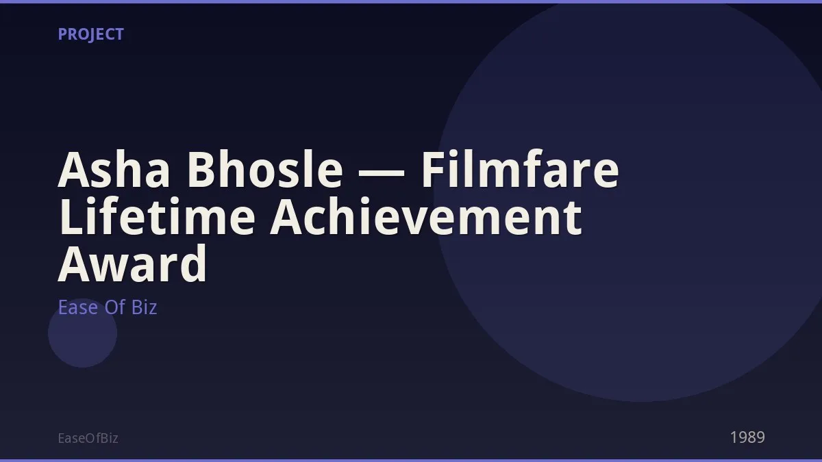 Asha Bhosle — Filmfare Lifetime Achievement Award