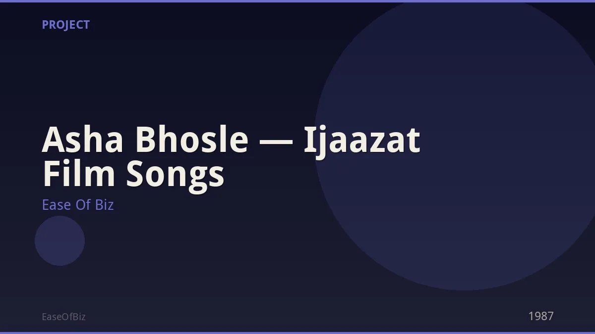 Asha Bhosle — Ijaazat Film Songs