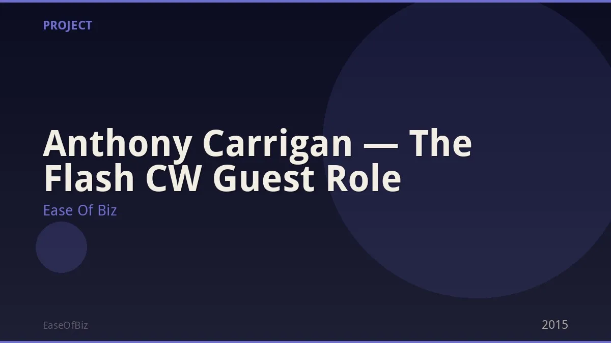 Anthony Carrigan — The Flash CW Guest Role
