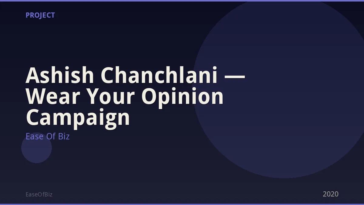 Ashish Chanchlani — Wear Your Opinion Campaign