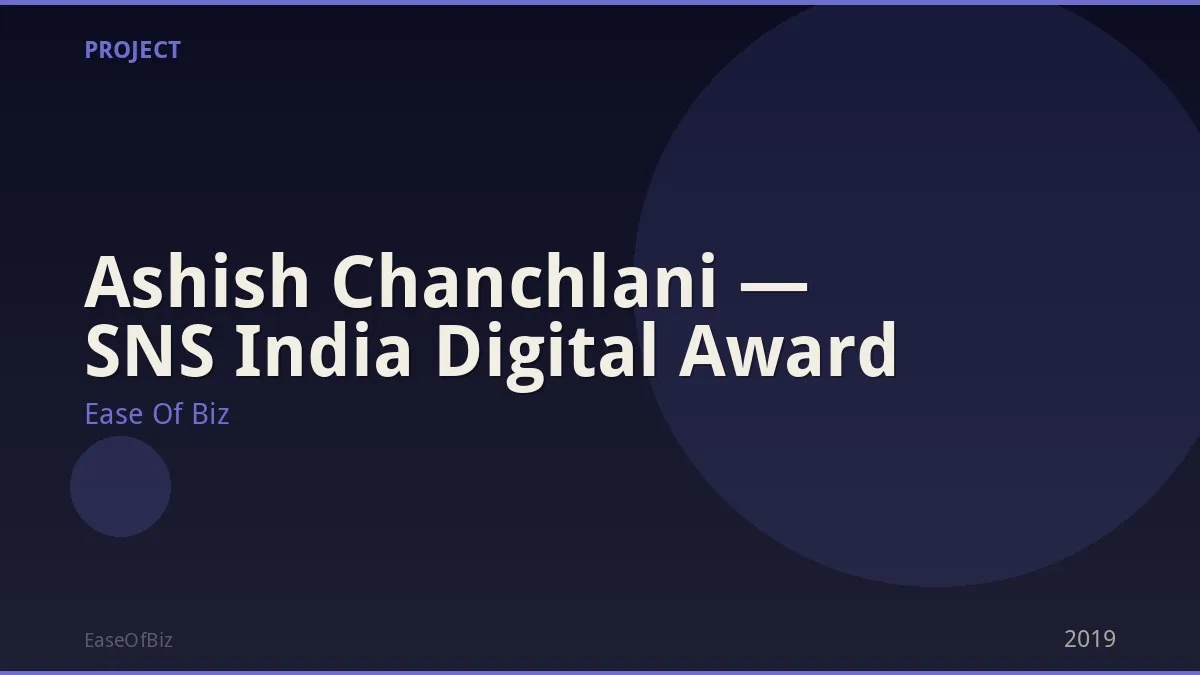 Ashish Chanchlani — SNS India Digital Award