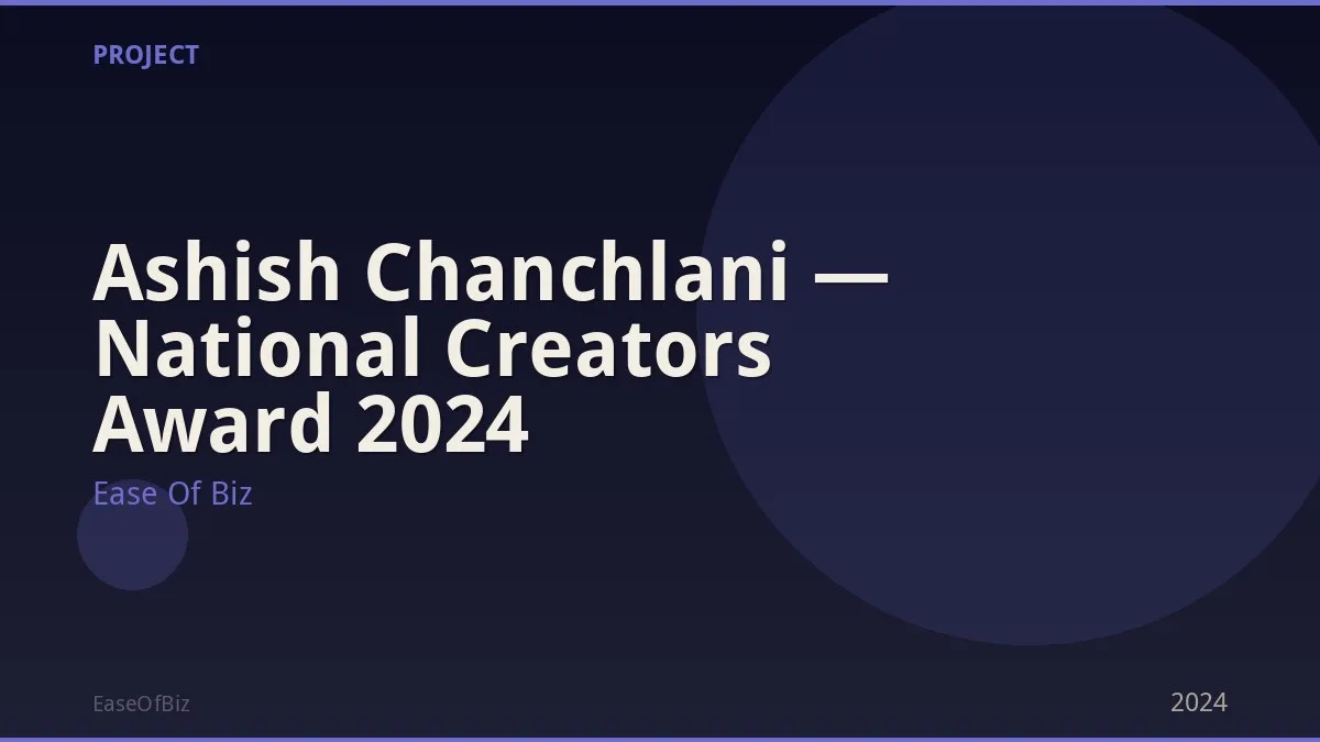 Ashish Chanchlani — National Creators Award 2024