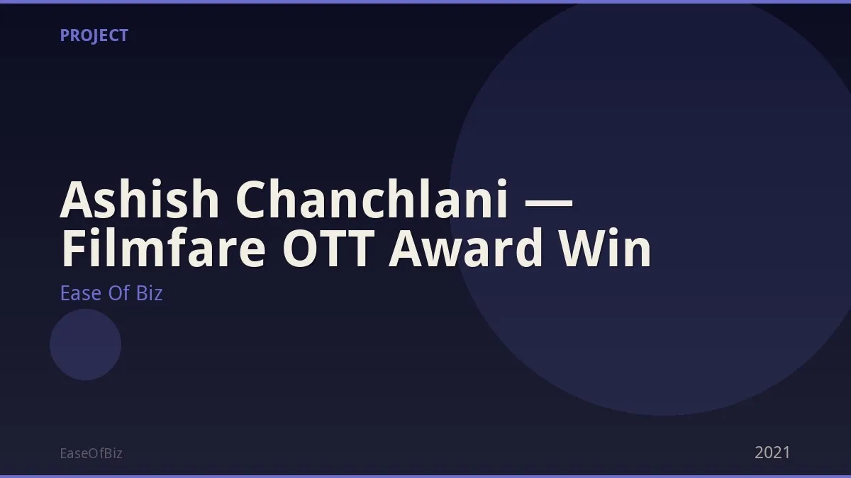Ashish Chanchlani — Filmfare OTT Award Win