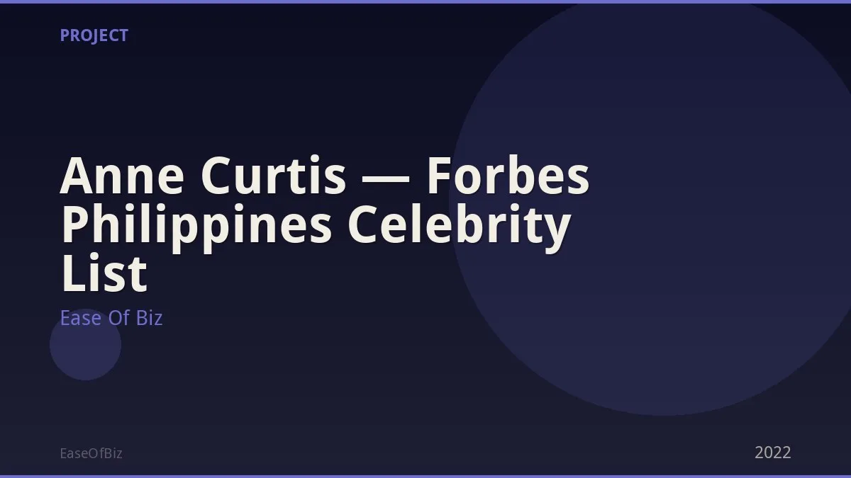 Anne Curtis — Forbes Philippines Celebrity List
