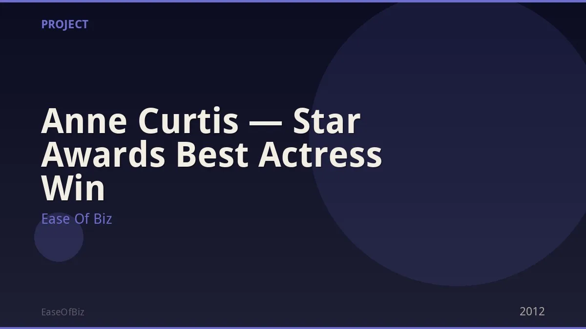 Anne Curtis — Star Awards Best Actress Win