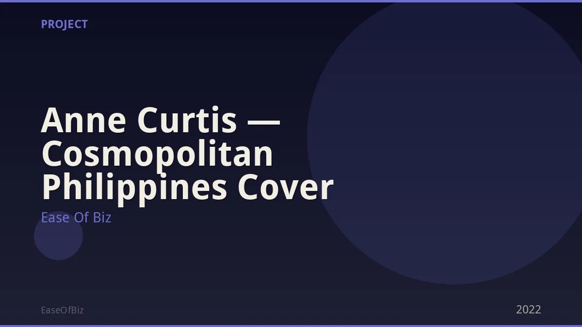 Anne Curtis — Cosmopolitan Philippines Cover