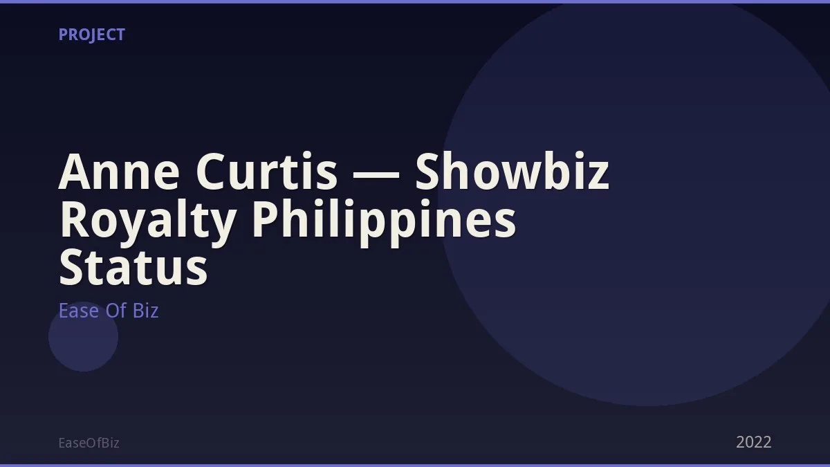 Anne Curtis — Showbiz Royalty Philippines Status