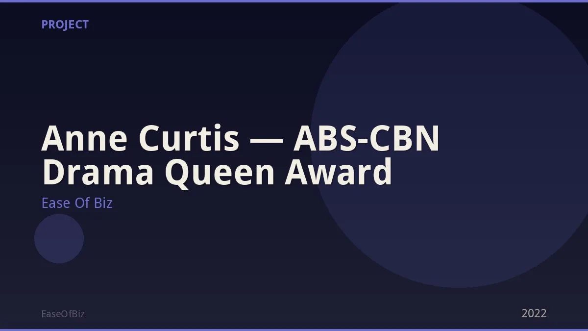 Anne Curtis — ABS-CBN Drama Queen Award