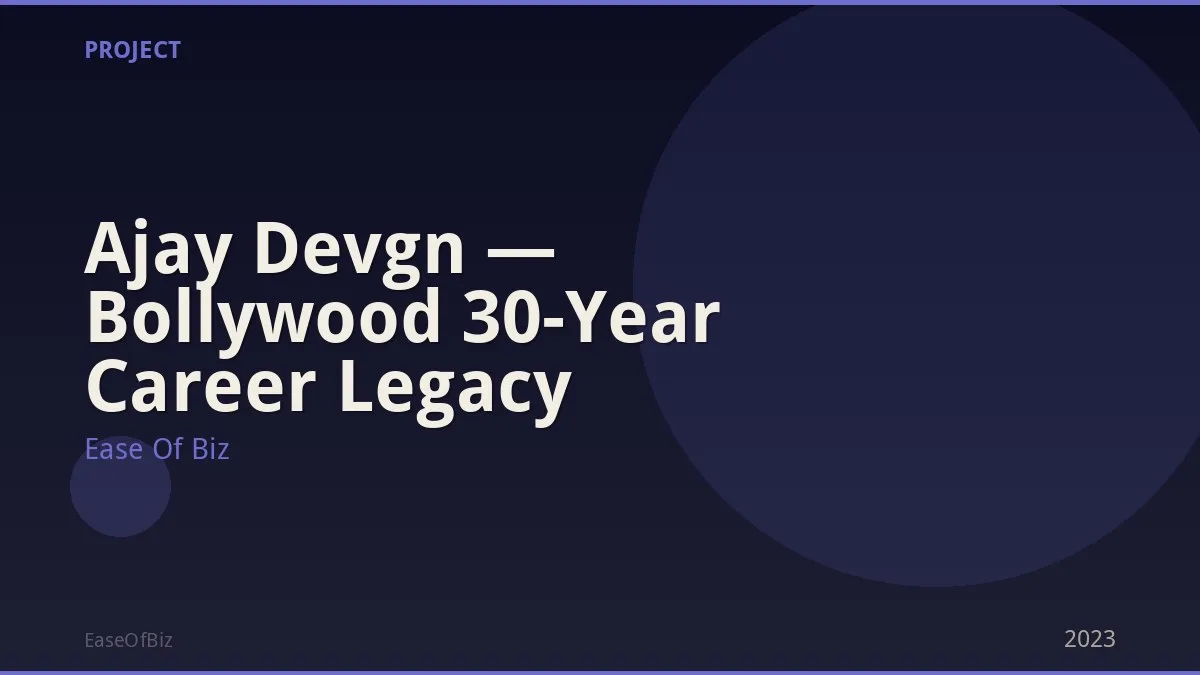 Ajay Devgn — Bollywood 30-Year Career Legacy