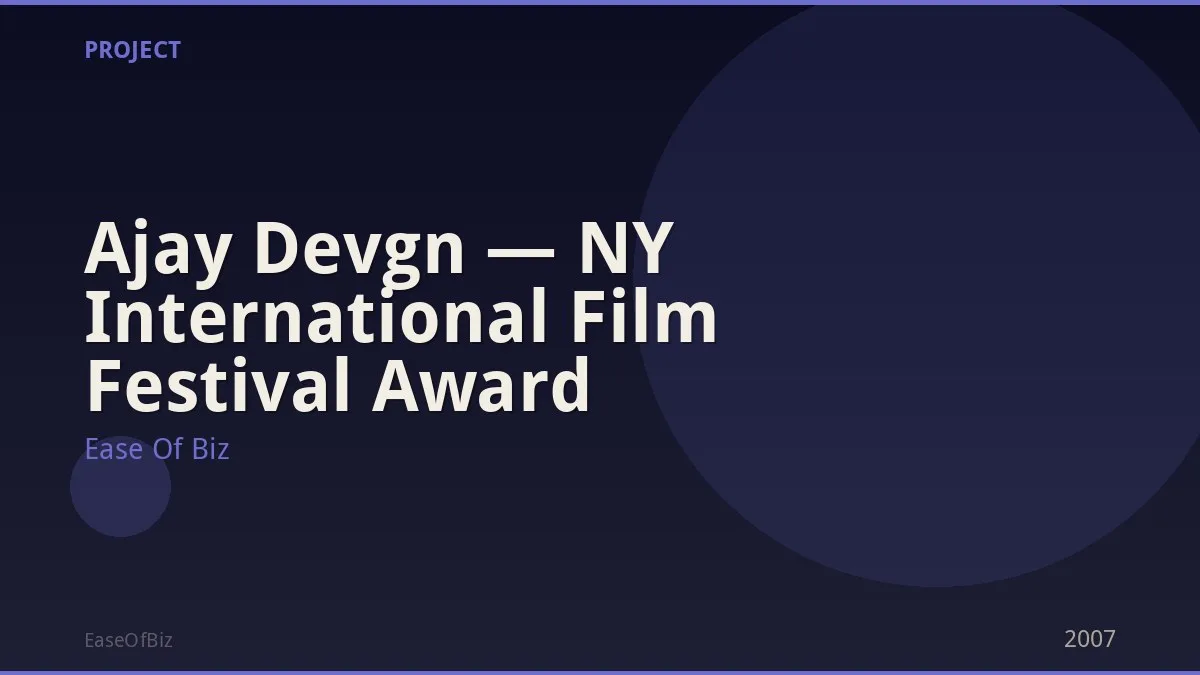 Ajay Devgn — NY International Film Festival Award
