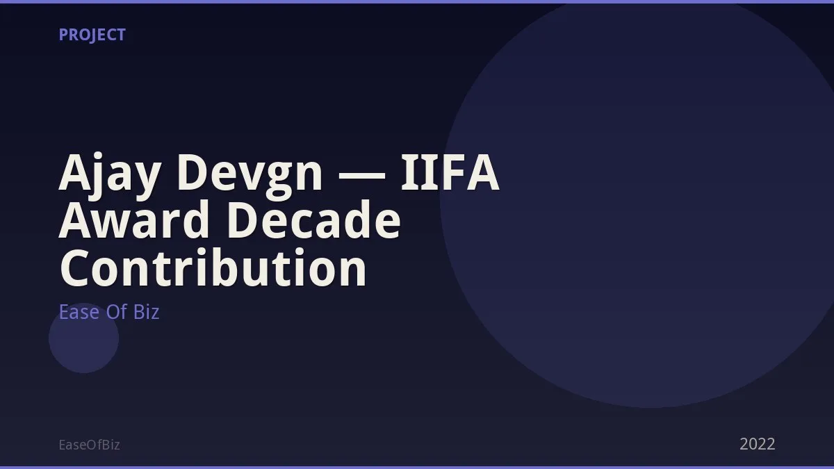 Ajay Devgn — IIFA Award Decade Contribution