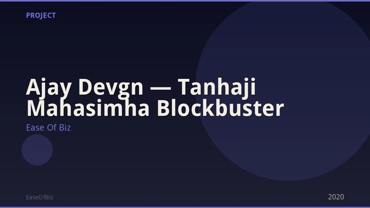 Ajay Devgn — Tanhaji Mahasimha Blockbuster