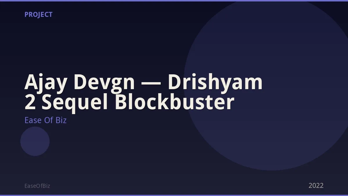 Ajay Devgn — Drishyam 2 Sequel Blockbuster